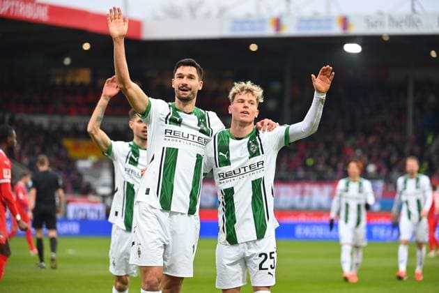 Sport Themen der Woche KW09 Torjubel v.re:Robin HACK (Borussia Moenchengladbach), Tim KLEINDIENST (Borussia Moenchengladbach), Jubel,Freude,Begeisterung,Aktion. Fussball 1. Bundesliga Saison 2024 2025, 24.Spieltag, Spieltag24 1.FC Heidenheim - Borussia Moenchengladbach 0-3 am 01.03.2025, VOITH ARENA *** Goal celebration v re Robin HACK Borussia Moenchengladbach , Tim KLEINDIENST Borussia Moenchengladbach , Cheering,Joy,Enthusiasm,Action Football 1 Bundesliga Season 2024 2025, 24 Matchday, Matchday24 1 FC Heidenheim Borussia Moenchengladbach 0 3 on 01 03 2025, VOITH ARENA