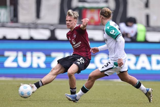 Tim Janisch, FCN, in the second round match of the 2024 2025 season between 1 FC Nuremberg and Hannover 96 1 2 in Nuremberg 01 03 2025
