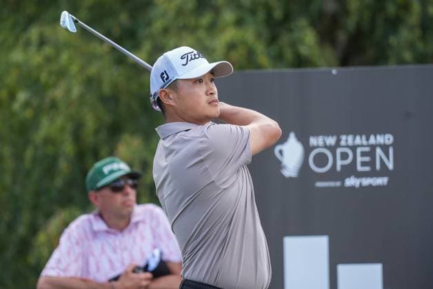 GOLF NEW ZEALAND OPEN, ChinaÕs Bobby Bai during the fourth round of the New Zealand Open at Millbrook Resort in Queenstown, New Zealand, Sunday, March 2, 2025. ( NO ARCHIVING, EDITORIAL USE ONLY, NO USE IN BOOKS WITHOUT CONSENT QUEENSTOWN NEW ZEALAND  Copyright: xx 20250302145954709041