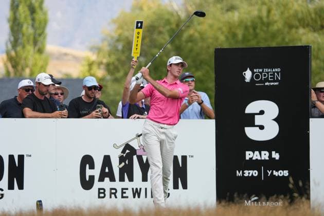 GOLF NEW ZEALAND OPEN, Australia?s Elvis Smylie during the fourth round of the New Zealand Open at Millbrook Resort in Queenstown, New Zealand, Sunday, March 2, 2025. ( NO ARCHIVING, EDITORIAL USE ONLY, NO USE IN BOOKS WITHOUT CONSENT QUEENSTOWN NEW ZEALAND  Copyright: xMichaelxThomasx 20250302178586499291