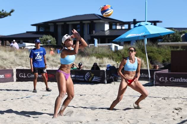 GJ Gardner Beach volleyball, Beachvolleyball womens final Alaina Chacon during the GJ Gardner beach volleyball womens final at Main Beach in Mt Maunganui, Tauranga, New Zealand on Sunday March 02, 2025. Mt Maunganui, Tauranga Main Beach BOP New Zealand Copyright: xAaronxGillionsx 20250302Vollyball_066