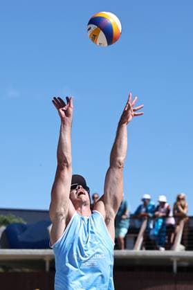 GJ Gardner Beach volleyball, Beachvolleyball mens final Brad Fuller during the GJ Gardner beach volleyball mens final at Main Beach in Mt Maunganui, Tauranga, New Zealand on Sunday March 02, 2025. Mt Maunganui, Tauranga Main Beach BOP New Zealand Copyright: xAaronxGillionsx 20250302Vollyball_026