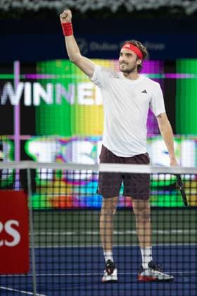 Stefanos Tsitsipas celebrates after the victory,Cheers,Joy,Emotion, Final, Final, Dubai Duty Free Tennis Championships, Dubai, U A E Copyright: xJuergenxHasenkopfx