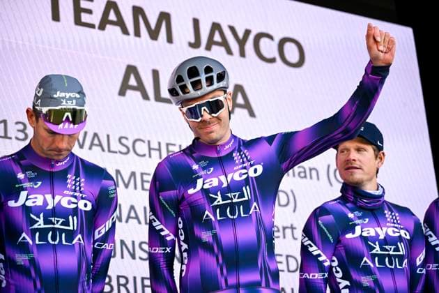 Kuurne - Brussel - Kuurne 2025 cycling race KUURNE, BELGIUM - MARCH 02 : Walscheid Max (GER) of Team Jayco AlUla on stage before the start of the race during the Men Elite UCI 1.Pro 77th Kuurne - Brussel - Kuurne cycling race of 203 kms with start in Kortrijk and finish in Kuurne on March 02, 2025 in Kuurne, Belgium, 02 03 2025 Kuurne Belgium  Copyright: xNicoxVereeckenx