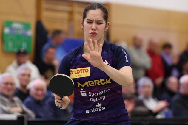 2025 03 01 table tennis women 1 national league TSV 1909 Langstadt TTC 1946 Weinheim v l , Franziska Schreiner TSV Langstadt table tennis women 1 national league disappointed, disappointed looking, dissapointed, sad, frustrated, frustrated, frustrated Copyright: JoaquimxFerreira
