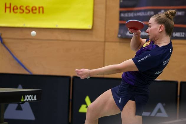 2025 03 01 Table Tennis Women 1 Bundesliga TSV 1909 Langstadt TTC 1946 Weinheim v l , Chantal Mantz TSV Langstadt Table Tennis Women 1 Bundesliga in in aktion, in action, Copyright: JoaquimxFerreira