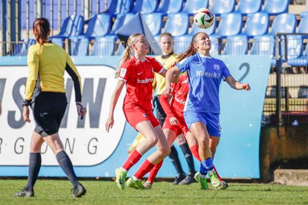 02 03 2025, Hänsch Arena, Meppen, GER, 2 Frauen Bundesliga SV Meppen vs SC Freiburg II, Sarah Preuß SV Meppen 11 DFL REGULATIONS PROHIBIT ANY USE OF PHOTOGRAPHS AS IMAGE SEQUENCES AND OR QUASI VIDEO Meppen Niedersachsen Germany Hänsch Arena