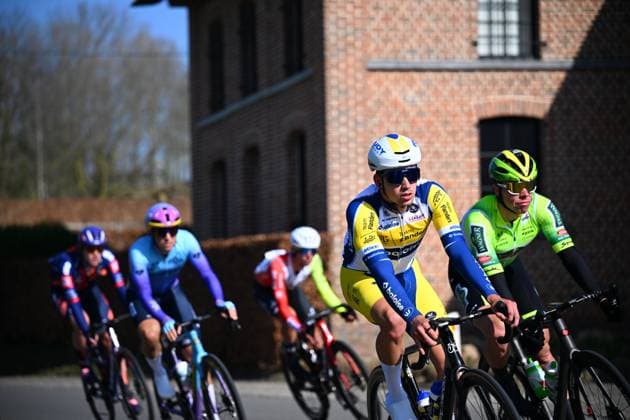 Kuurne - Brussel - Kuurne 2025 cycling race KUURNE, BELGIUM - MARCH 02 : Vanhoof Ward (BEL) of Team Flanders - Baloise in the escape pack during the Men Elite UCI 1.Pro 77th Kuurne - Brussel - Kuurne cycling race of 203 kms with start in Kortrijk and finish in Kuurne on March 02, 2025 in Kuurne, Belgium, 02 03 2025 ( Motordriver Kenny Verfaillie & Kuurne Belgium  Copyright: xTomasxSiskx