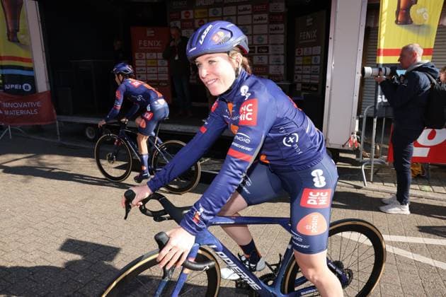 Fenix Omloop van het Hageland AARSCHOT TIELT - WINGE, Belgium 02 03 2025 Charlotte Kool, Team Picnic postnl pictured during the Fenix Omloop van het Hageland on 02 March 2025 ( Picture by Gianni Barbieux Photo News ).  Copyright: xGiannixBarbieuxx