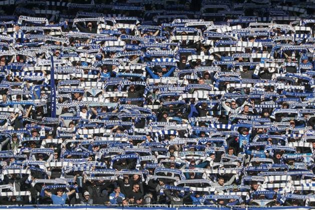 02 03 2025, xgox, Fussball 2 Bundesliga, 1 FC Magdeburg SV Darmstadt 98 emspor, v l symbol photo, symbol image, icon, fans, spectators, audience Magdeburg DFL DFB REGULATIONS PROHIBIT ANY USE OF PHOTOGRAPHS as IMAGE SEQUENCES and or QUASI VIDEO Magdeburg