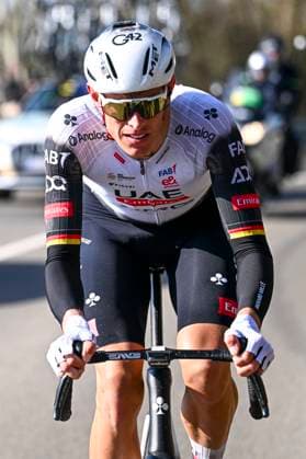 Kuurne - Brussel - Kuurne 2025 cycling race KUURNE, BELGIUM - MARCH 02 : Politt Nils (GER) of UAE Team Emirates - XRG in action during the Men Elite UCI 1.Pro 77th Kuurne - Brussel - Kuurne cycling race of 203 kms with start in Kortrijk and finish in Kuurne on March 02, 2025 in Kuurne, Belgium, 02 03 2025 ( Motordriver Kenny Verfaillie & Kuurne Belgium  Copyright: xTomasxSiskx