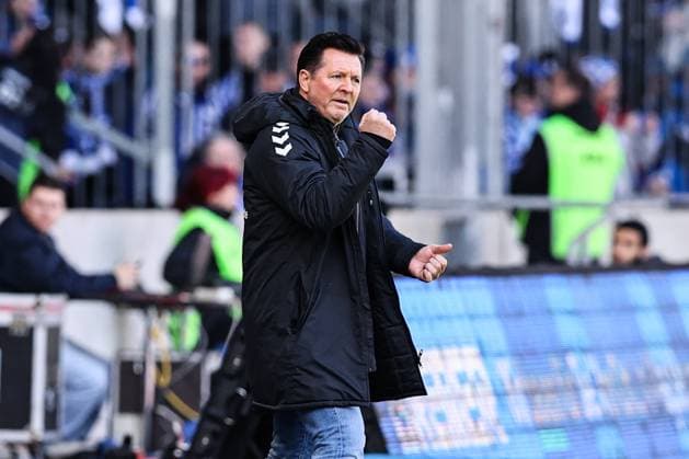 Coach Christian Titz 1 FC Magdeburg 2 Soccer Bundesliga Season 2024 2025 1 FC Magdeburg vs SV Darmstadt 98 at the Avnet Arena in Magdeburg Soccer,Man,Men,Germany,02 03 2025