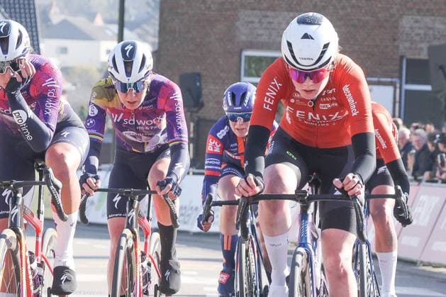 Fenix Omloop van het Hageland AARSCHOT TIELT - WINGE, Belgium 02 03 2025 Anna Van Der Breggen, SD Worx and Puck Pieterse, Fenix-Deceuninck pictured during the Fenix Omloop van het Hageland on 02 March 2025 ( Picture by Gianni Barbieux Photo News ).  Copyright: xGiannixBarbieuxx