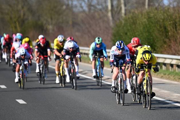 Kuurne - Brussel - Kuurne 2025 cycling race KUURNE, BELGIUM - MARCH 02 : Rider of Team Visma Lease A Bike in action during the Men Elite UCI 1.Pro 77th Kuurne - Brussel - Kuurne cycling race of 203 kms with start in Kortrijk and finish in Kuurne on March 02, 2025 in Kuurne, Belgium, 02 03 2025 ( Motordriver Kenny Verfaillie & Kuurne Belgium  Copyright: xTomasxSiskx