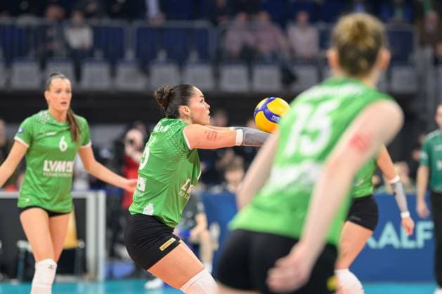 Mikala Mogensen jersey no. 16, USC Münster DVV Cup Final 2025 Women, Manheim on 02 03 2025 Copyright: xBEAUTIFULxSPORTS PeterxWeberx