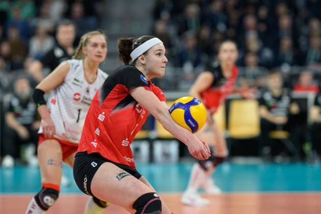 Victoria Demidova No. 6, Outside Attack, Dresdner SC 1898 DVV Cup Final 2025 Women, Manheim on 02 03 2025 Copyright: xBEAUTIFULxSPORTS PeterxWeberx