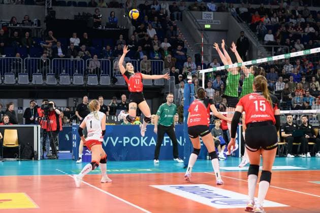 Lorena Lorber Fijok No. 17, Outside Attack, Dresdner SC 1898 DVV Cup Final 2025 Women, Manheim on 02 03 2025 Copyright: xBEAUTIFULxSPORTS PeterxWeberx