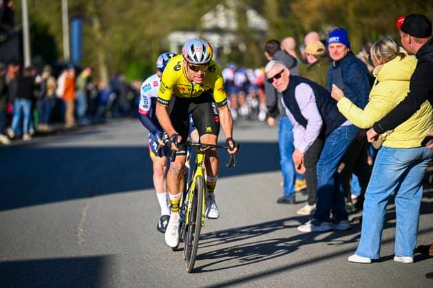 Kuurne - Brussel - Kuurne 2025 cycling race KUURNE, BELGIUM - MARCH 02 : Adria Roger (ESP) of Red Bull BORA - Hansgrohe and Van Aert Wout (BEL) of Team Visma - Lease a Bike attacking during the Men Elite UCI 1.Pro 77th Kuurne - Brussel - Kuurne cycling race of 203 kms with start in Kortrijk and finish in Kuurne on March 02, 2025 in Kuurne, Belgium, 02 03 2025 ( Motordriver Kenny Verfaillie & Kuurne Belgium  Copyright: xTomasxSiskx