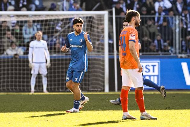Goalscorer Abu Bekir Ömer El Zein 1 FC Magdeburg,14 scores for 3 1 2 Soccer Bundesliga Season 2024 2025 1 FC Magdeburg vs SV Darmstadt 98 at the Avnet Arena in Magdeburg Action,Soccer,Man,Men,Germany,02 03 2025