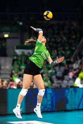 Opening for the USC Münster DVV Cup Final 2025 in the SAP Arena, Mannheim Copyright: HMBxMedia JonasxDinger