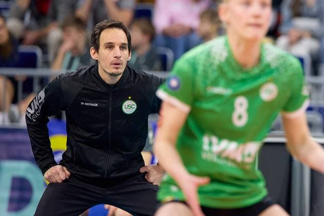 Matthias Pack USC Muenster, Head Coach, Freisteller, Portrait GER, Dresdner SC USC Muenster, Volleyball, DVV Cup Final Women 2025, 02 03 25 GER, Dresdner SC USC Muenster, Volleyball, DVV Cup Final Women 2025, 02 03 25 Mannheim Copyright: xEibner-Pressefoto GeraldxOelze-dexStoppanyx EP-ODS