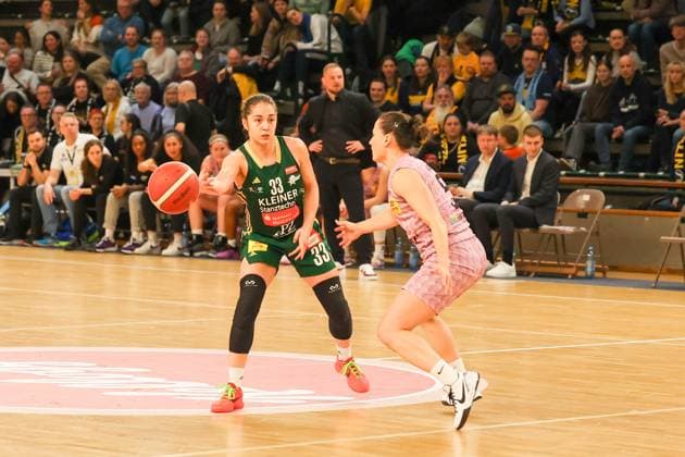Karina Konstantinova Rutronik Stars Keltern, 33 has passed the ball, DBBL Pokal , 02 03 2025, match for place1 Saarlouis Royals vs Rutronik Stars Kelter, Berlin Berlin Germany Copyright: xFootbowl ThomasxSobotzkix