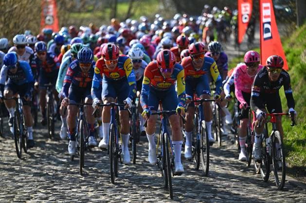 Kuurne - Brussel - Kuurne 2025 cycling race KUURNE, BELGIUM - MARCH 02 : Team Lidl - Trek in action during the Men Elite UCI 1.Pro 77th Kuurne - Brussel - Kuurne cycling race of 203 kms with start in Kortrijk and finish in Kuurne on March 02, 2025 in Kuurne, Belgium, 02 03 2025 Kuurne Belgium  Copyright: xLucxClaessenx