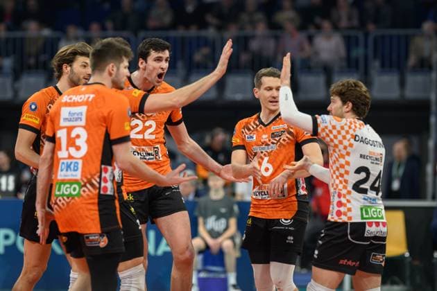 BERLIN RECYCLING Volleys DVV Cup Final 2025 Men, Manheim on 02 03 2025 Copyright: xBEAUTIFULxSPORTS PeterxWeberx
