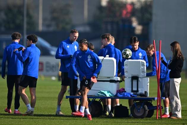 Club Brugge v Aston Villa - UEFA Champions League Media Activities 03 03 2025 WESTKAPELLE, BELGIUM - MARCH 03 : players of Club Brugge pictured during a training session ahead of the UEFA Champions League 2024 25 round of 16 match first round between Club Brugge and Aston Villa on March 3, 2025 in Westkapelle, Belgium, 03 03 2025 Westkapelle Belgium  Copyright: xTomasxSiskx