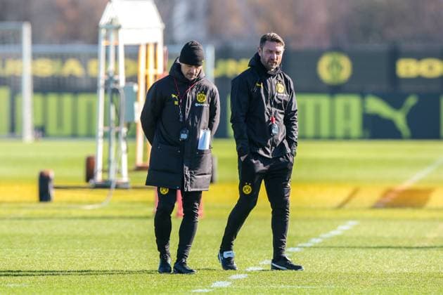 03 03 2025, Final training for the UEFA Champions League match between Borussia Dortmund and OSC Lille, f l Coach Niko Kovac Borussia Dortmund , Co Coach Robert Kovac Borussia Dortmund , Dortmund Training ground Borussia Dortmund NRW Germany xRHR PHOTO DEx Copyright: DennisxEwert RHR-FOTOx RHR-FOTO DE