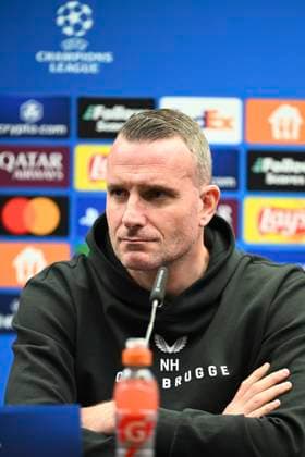 Club Brugge v Aston Villa - UEFA Champions League Media Activities 03 03 2025 BRUGGE, BELGIUM - MARCH 03 : Hayen Nicky head coach of Club Brugge talking to the press during a press conference, PK, Pressekonferenz ahead of the UEFA Champions League 2024 25 round of 16 match first round between Club Brugge and Aston Villa on March 3, 2025 in Brugge, Belgium, 03 03 2025 Brugge Belgium  Copyright: xTomasxSiskx