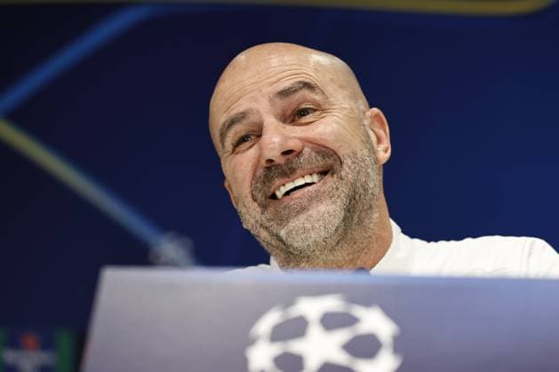 EINDHOVEN - PSV coach Peter Bosz during the press conference, PK, Pressekonferenz ahead of the meeting with Arsenal FC in the Champions League eighth final in Eindhoven. ANP MAURICE VAN STEEN xVIxANPxSportx xxANPxIVx 521467871 originalFilename: 521467871.jpg