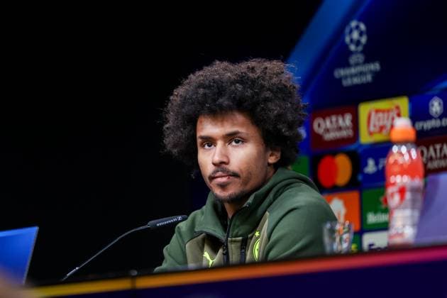 03 03 2025, Press conference for the UEFA Champions League match between Borussia Dortmund and OSC Lille, Karim Adeyemi Borussia Dortmund , Dortmund Signal Iduna Park NRW Germany xRHR PHOTO ENx Copyright: DennisxEwert RHR-FOTOx RHR-FOTO DE