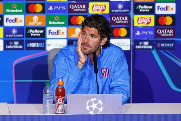 March 3, 2025, Madrid, Madrid, SPAIN: Rodrigo De Paul of Atletico de Madrid, attends his press conference, PK, Pressekonferenz ahead of the UEFA Champions League, football match against Real Madrid CF, at Riyadh Air Metropolitano on March 03, 2025, in Madrid, Spain. Madrid SPAIN - ZUMAa181 20250303_zaa_a181_078 Copyright: xDennisxAgyemanx
