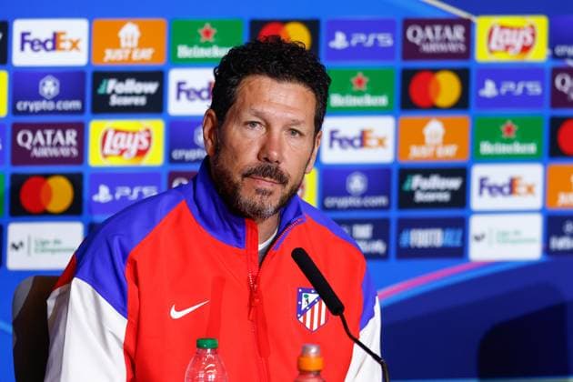 March 3, 2025, Madrid, Madrid, SPAIN: Diego Pablo Simeone, head coach of Atletico de Madrid, attends his press conference, PK, Pressekonferenz ahead of the UEFA Champions League, football match against Real Madrid CF, at Riyadh Air Metropolitano on March 03, 2025, in Madrid, Spain. Madrid SPAIN - ZUMAa181 20250303_zaa_a181_105 Copyright: xDennisxAgyemanx