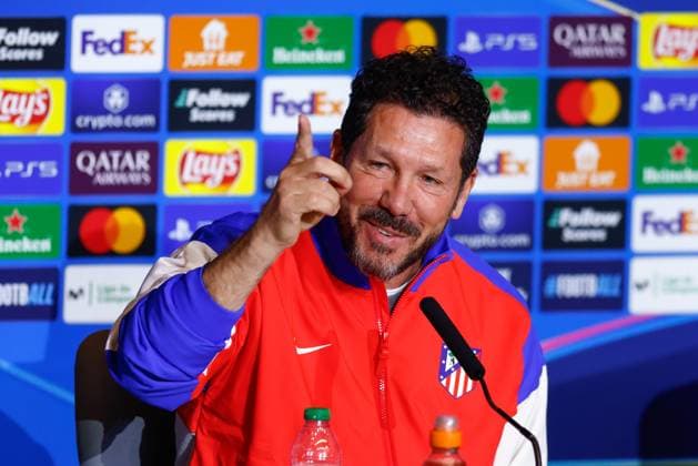 March 3, 2025, Madrid, Madrid, SPAIN: Diego Pablo Simeone, head coach of Atletico de Madrid, attends his press conference, PK, Pressekonferenz ahead of the UEFA Champions League, football match against Real Madrid CF, at Riyadh Air Metropolitano on March 03, 2025, in Madrid, Spain. Madrid SPAIN - ZUMAa181 20250303_zaa_a181_111 Copyright: xDennisxAgyemanx