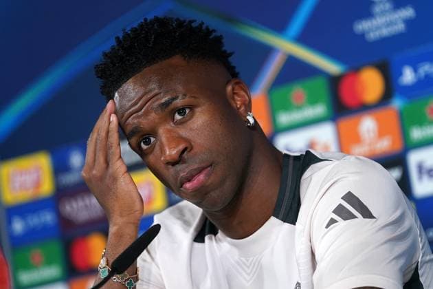 Real Madrid CF s Vinicius Junior during the press conference, PK, Pressekonferenz prior to the first leg of the Champions League Round of 16 against Atletico de Madrid. March 3, 2025. (2025030311)