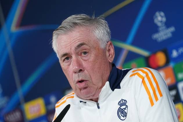 Real Madrid CF s coach Carlo Ancelotti during the press conference, PK, Pressekonferenz prior to the first leg of the Champions League Round of 16 against Atletico de Madrid. March 3, 2025. (2025030338)