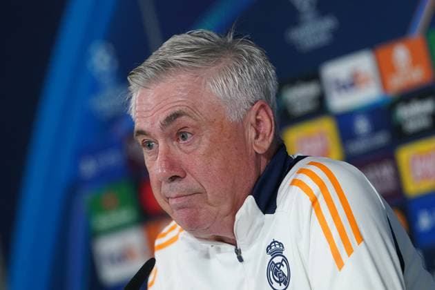 Real Madrid CF s coach Carlo Ancelotti during the press conference, PK, Pressekonferenz prior to the first leg of the Champions League Round of 16 against Atletico de Madrid. March 3, 2025. (2025030340)