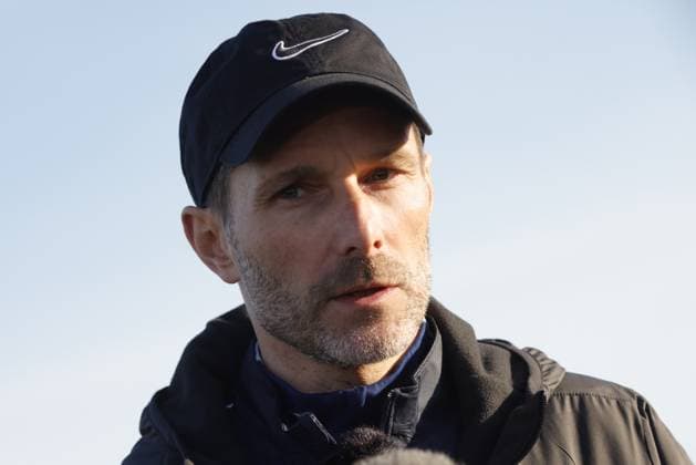 Coach Stefan Leitl Hertha BSC at media round, Germany, Berlin, Sportpark, Football, Men, Season 2024 2025, 2 Bundesliga