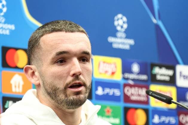 Aston Villa s John McGinn pictured during a press conference, PK, Pressekonferenz of English club Aston Villa, Monday 03 March 2025 in Brugge. Tomorrow, they will play against Belgian soccer Club Brugge KV, on the first leg of the 1 8 finals of the UEFA Champions League knockout phase. BRUNOxFAHY  x114178975x