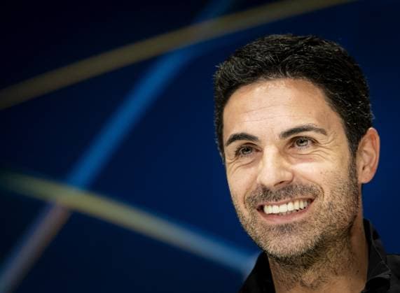 EINDHOVEN - Arsenal coach Mikel Arteta during the press conference, PK, Pressekonferenz ahead of the meeting between the English team and PSV in the Champions League eighth final in Eindhoven. ANP KOEN VAN WEEL xVIxANPxSportx xxANPxIVx 521489137 originalFilename: 521489137.jpg