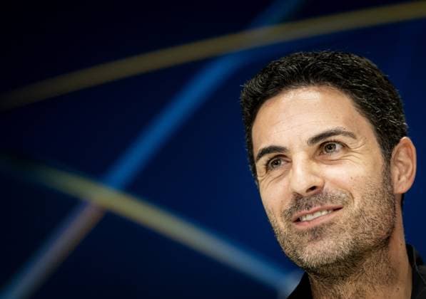 EINDHOVEN - Arsenal coach Mikel Arteta during the press conference, PK, Pressekonferenz ahead of the meeting between the English team and PSV in the Champions League eighth final in Eindhoven. ANP KOEN VAN WEEL xVIxANPxSportx xxANPxIVx 521490322 originalFilename: 521490322.jpg