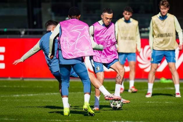 UEFA Champions League 2024-2025: training of Feyenoord Rotterdam - Quilindschy Hartman of Feyenoord during the training of Feyenoord in preparation of the UEFA Champions League duel against Inter Milan at Trainingscomplex 1908 on 4 March 2025 in Rotterdam, The Netherlands. Copyright: xYannickxVerhoevenx