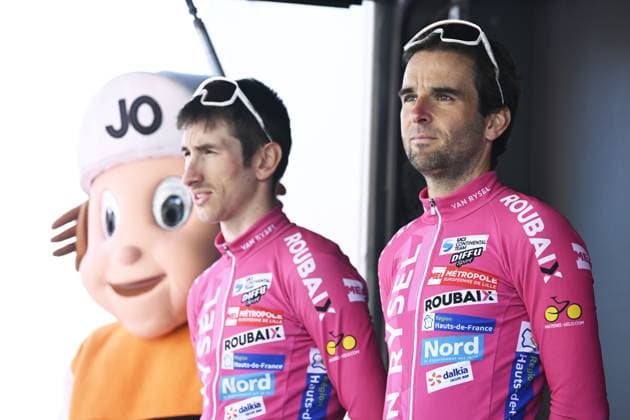 Belgian Baptiste Planckaert pictured at the start of the Ename Samyn Classic one day cycling race, 199,1km from Quaregnon to Dour on Tuesday 04 March 2025. TOM GOYVAERTS TomxGoyvaerts  x114211172x