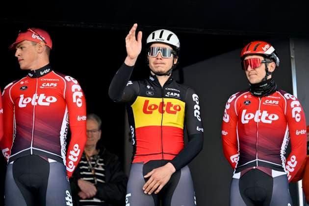 Samyn Classic 2025 DOUR, BELGIUM - MARCH 04 : De Lie Arnaud (BEL) of Lotto pictured during the 57th edition of the Samyn cycling race, with start in Quaregnon and finish in Dour after 199km of racing on March 4, 2025 in Dour, Belgium, 04 03 2025 Dour Belgium  Copyright: xJanxDexMeuleneirx