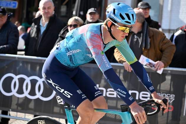 Samyn Classic 2025 DOUR, BELGIUM - MARCH 04 : Fedorov Yevgeniy (KAZ) of Astana Team pictured during the 57th edition of the Samyn cycling race, with start in Quaregnon and finish in Dour after 199km of racing on March 4, 2025 in Dour, Belgium, 04 03 2025 Dour Belgium  Copyright: xJanxDexMeuleneirx