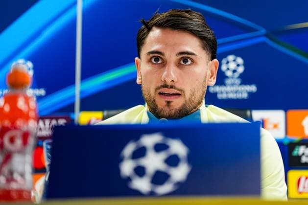Champions League 2024-2025: press conference, PK, Pressekonferenz of Feyenoord Rotterdam - Julian Carranza of Feyenoord during the press conference of Feyenoord in preparation of the Champions League duel against Inter Milan at Stadion Feijenoord De Kuip on 4 March 2025 in Rotterdam, The Netherlands. Copyright: xYannickxVerhoevenx