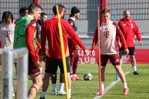 Joshua Kimmich FC Bayern Muenchen, 06 at training, GER, Final training, FC Bayern Muenchen, Football, UEFA Champions League, Round of 16 first leg, 2024 2025 season, 04 03 2025, GER, Final training, FC Bayern Muenchen, Football, UEFA Champions League, Round of 16 first leg, 2024 2025 season, 04 03 2025 Muenchen Copyright: xEibner-Pressefoto JennixMaulx EP_JML