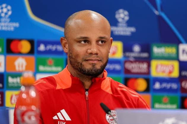 Vincent Kompany FC Bayern Muenchen, Head coach at the press conference, GER, International press conference, FC Bayern Muenchen, Football, UEFA Champions League, Round of 16 first leg, 2024 2025 season, 04 03 2025, GER, International press conference, FC Bayern Muenchen, Football, UEFA Champions League, Round of 16 first leg, 2024 2025 season, 04 03 2025 Muenchen Copyright: xEibner-Pressefoto JennixMaulx EP_JML